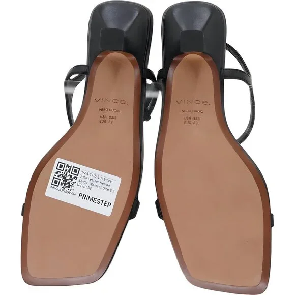 Vince Coco Leather Heeled Sandals Black Womens Dress Strappy US 8.5 EU 39 - Picture 6 of 6